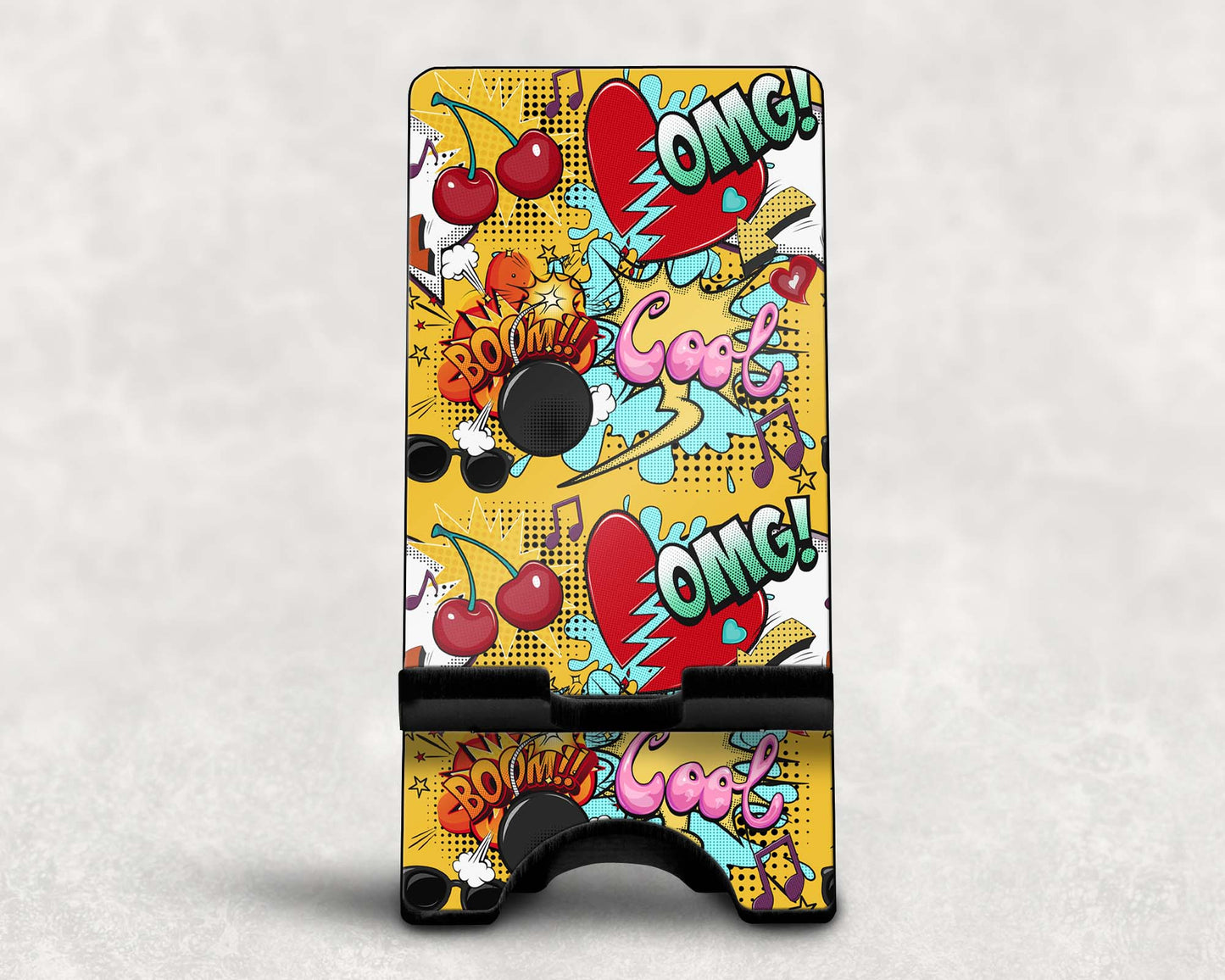 Comic Pop Yellow Smartphone Stand | Savage Custom Crafts™
