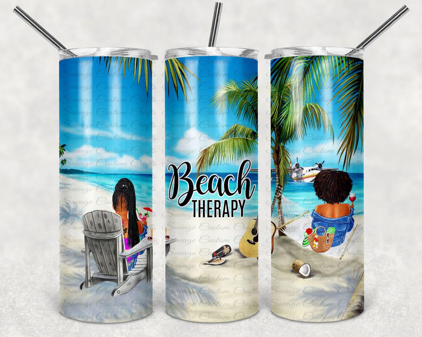 Beach Therapy - 20 oz Tumbler | Savage Custom Crafts™